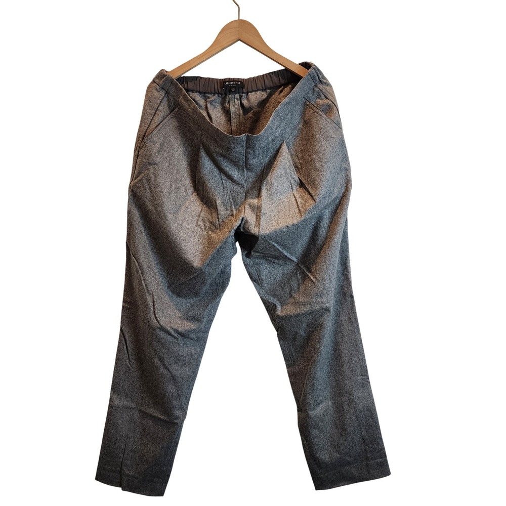 Lafayette 148 New York Pants Womens L Gray Wool Cashmere Blend Elastic Waist